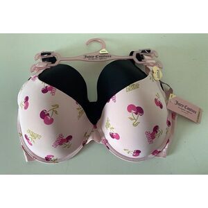 2 Pack Juicy Couture Sleek & Smooth Bra JC5147 Lined Cherries Pink Sz 36D NEW